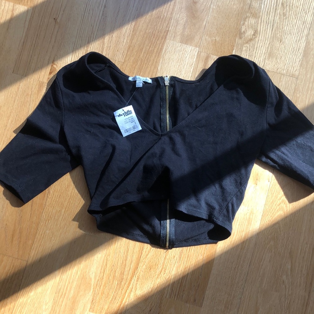 💛 Charlotte Russe Black Crop Top S